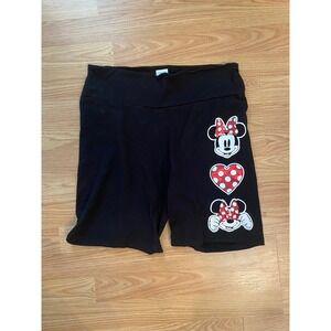 Disney Biker Shorts Women XL Black Minnie Mouse Polka Dot Heart JS1196